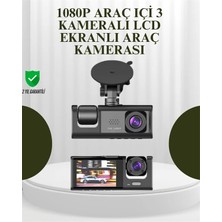 Mossem G-Sensörlü 3'lü Kayıtlı Araç Kamerası