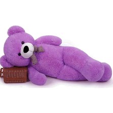 Brf Store Yavuzsell 90 cm Rengarenk Papyonlu Peluş Ayıcık -% 100 Yerli Lila