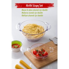 Bezos Akrilik Şeffaf 2 Li Süzgeç Seti ( Makarna & Pirinç Süzgeci )