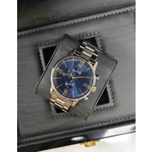 Edves Watch Erkek Kol Saati Mavi Kadran Çelik Kordon Quartz Şık Tasarım