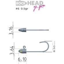 Fujin Rock-Head 6no Aji Game Jighead
