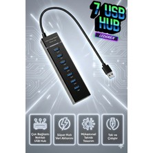 L'edoren UL307 7 Port USB 3.0 Hub USB Hub 3.0 Çoğaltıcı 7 Port USB Hub 5 Gbps USB Splitter USB Çoklayıcı
