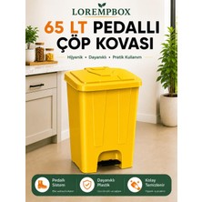 Lorempbox 65 Lt Pedallı Çöp Kovası Ev, Ofis, Mutfak, Bahçe ve Işyeri Kullanımına Uygun Sarı