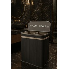 Brf Store Yavuzsell Modern Bambu Beyazlar/renkliler Ayrı Bölmeli Çamaşır Kirli Sepeti 52X32X60CM 100 Litre Büy