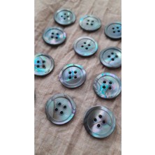 ILCARE Doğal Hakiki Inci Midye Kabugu  Sedef  Düğme 18 mm 12 Adet