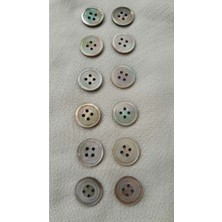 ILCARE Doğal Inci Midye Kabugu   Sedef Düğme 18 mm 12 Adet