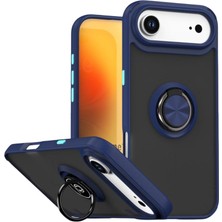 Bezos iPhone 17 Air Montreal Yüzüklü Silikon Kapak - Lacivert