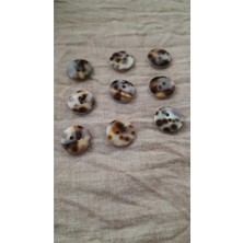ILCARE Doğal Tiger Hakiki Inci Midye Kabugu   Sedef Düğme 14 mm 14 Adet