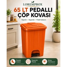 Lorempbox 65 Lt Pedallı Çöp Kovası Ev, Ofis, Mutfak, Bahçe ve Işyeri Kullanımına Uygun Turuncu