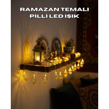 Brf Store Yavuzsell Pilli Altın Fenerli Ramazan Işıkları Dekoratif LED Zincir