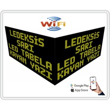 Ledeksis 16X32CM LED Tabela Sarı Çift Taraflı Wifi (Telefondan Yazılar Değiştirilebilir)