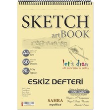 Brf Store Yavuzsell Sahra A4 Spiralli Eskiz Defteri – 50 Yaprak, 90 gr Ince Dokulu Ivory Kağıt Sketchbook