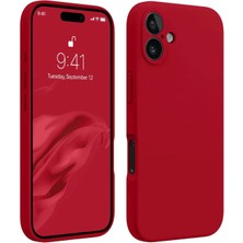 Bezos iPhone 16 Kılıf First Silikon - Kırmızı
