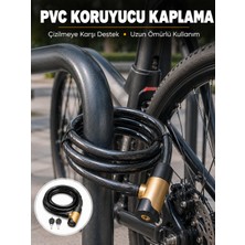 Kalın Pvc Kaplamalı Çelik Halat Kilidi Pratik ve Güvenli Günlük Kullanım
