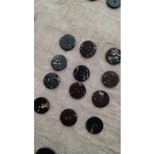 ILCARE Doğal Siyah Hakiki Inci Midye Kabugu   Sedef Düğme -17 mm 12 Adet