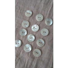 ILCARE Doğal Trokas Hakiki Inci Midye Kabugu   Sedef Düğme -15 mm 12 Adet