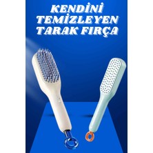 GRAYLINE Kendi Kendini Temizleyen Otomatik Tuşlu Saç Tarağı Dolaşık Açıcı Masaj Fırçası Silikon F