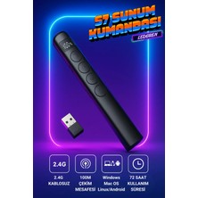 L'edoren S7 Dijital Ekranlı Şarjlı Lazer Sunum Kumandası Şarj Göstergeli Lazer Powerpoint Laser Pointer Slayt