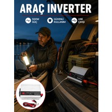 Mossem 500W Araç Inverter Aküden Priz Dönüştürücü