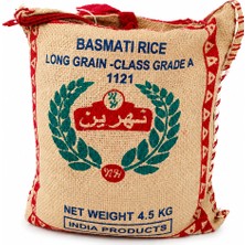 Hazar Gıda Hindistan Orijinal Class Grade A 1121 Uzun Tane 4.5 kg Premium Basmati Pirinç Kumaş Çuval