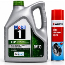 Mobil 1 Esp Formula P Dexos2 Dpf Motor Yağı 5W-30 4 Litre + Würth Balata Spreyi 500 ml