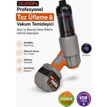 Linarya 20.000PA Şarjlı Araç Süpürgesi & Hava Üfleme Cihazı 2'si 1 Arada 45W Kablosuz El Süpürgesi 90.000 Rpm Type-C Hızlı Şarj 20.000MAH + 10.000MAH Çift Batarya