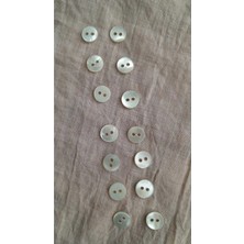 ILCARE Doğal Trokas Hakiki Inci Midye Kabugu   Sedef Düğme -9 mm 14 Adet