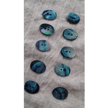 ILCARE Doğal Hakiki Inci Midye Kabugu  Sedef  Düğme 14X20 mm 10 Adet