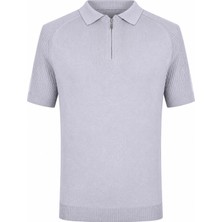 Trender 18204 Yarım Patlı Gri Erkek Polo Yaka T-Shirt 26YGT3000007