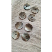 ILCARE Doğal Hakiki Inci Midye Kabugu   Sedef Düğme 24 mm 8 Adet