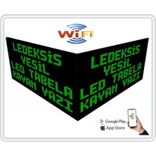 Ledeksis 16X32CM LED Tabela Yeşil Çift Taraflı Wifi (Telefondan Yazılar Değiştirilebilir)