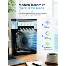 Mossem Masaüstü Püskürtmeli Serinletici Fan 5 Sisleme, 3 Fan Hızı, 7 Renk Ambiyans Işığı