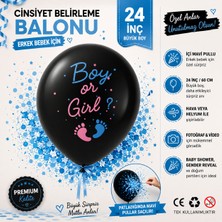 Ufak Tefek Şeyler Mavi Pullu Cinsiyet Belirleme Balonu Siyah Büyük Boy 24 Inç - Boy Or Girl (Erkek Bebek Için)
