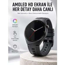 Nemere İthalat Yuvarlak Akıllı Saat Nabız Ölçer, Spo₂, Spor Modları ve Değiştirilebilir Kordon Nemere It