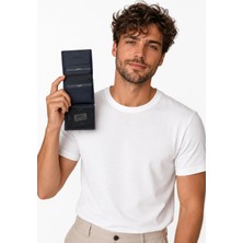 Pierre Cardin Erkek Dikey Lacivert Cüzdan - Erkek %100 Hakiki Deri Kartlık Cüzdan - PC-2016