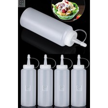 Brf Store Yavuzsell Chef Hazırlık Şişesi (4 Adet) Kapaklı Salata Sosu Zeytinyağı Ketçap Mayonez Sıkma Sosluk 4