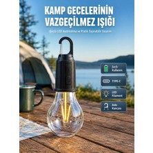 Sepetopia Şarjlı Aydınlatma Ampul Tasarımlı Ambians Işık Askılı Kamp Lambası