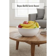 Bezos 2,5 Lt Beyaz Akrilik Servis Kasesi & Karıştırma Kabı