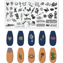 Aba Nails Yılan ve Gotik Çizimler Dizayn Nail Art Stamping Baskı Plakası JT-Y224