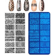 Aba Nails Yılan ve Timsah Derisi Dizayn Nail Art Stamping Baskı Plakası OM-H10
