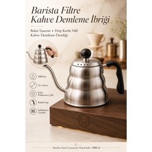 Transformacion Barista Filtre Kahve Demleme Ibriği 1 Litre (1000 Ml) -  Hassas Akışlı Gooseneck Drip Kettle V60 Kahve Demleme Demliği  Bulut Tasarım Paslanmaz Çelik  723402