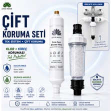 LOTUS WATER Pure-Care Duş Filtresi + Siliphos Modülü | Klor ve Kirece Karşı Çift Koruma | Banyo Filtresi