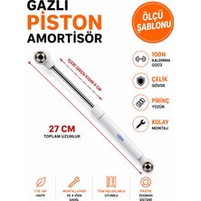 Karapolat Yapı     100N Gazlı Dolap Amortisörü 27 cm Kapak Pistonu Gri