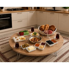 Valu Home 90 cm Yuvarlak Yer Sofrası Katlanabilir Yer Masası Orta Sehpa Kahvaltı Masası Çay Sofrası