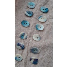 ILCARE Doğal Hakiki Inci Midye Kabugu   Sedef Düğme 12X17 mm 12 Adet