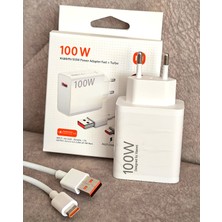Kotenart Xiaomi Mi Redmi Uyumlu 100 Watt Hyper Charge Type-A Mdy-15-Ek Turbo Hızlı Şarj Aleti 100W (Adaptör + Kablo)