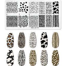 Aba Nails Leopar ve Zebra Dizayn Nail Art Stamping Baskı Plakası CY-065