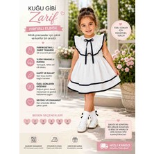 Minik Yıldızlar Perla Beyaz Fırfırlı Çocuk Elbisesi