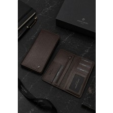 Pierre Cardin Kahverengi Erkek %100 Hakiki Deri Dikey Cüzdan - Deri Cüzdan - Erkek Deri Aksesuar - PC-11055K