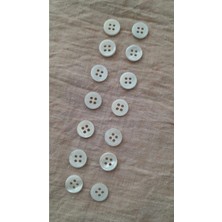 ILCARE Doğal Trokas Hakiki Inci Midye Kabugu   Sedef Düğme 10 mm 14 Adet